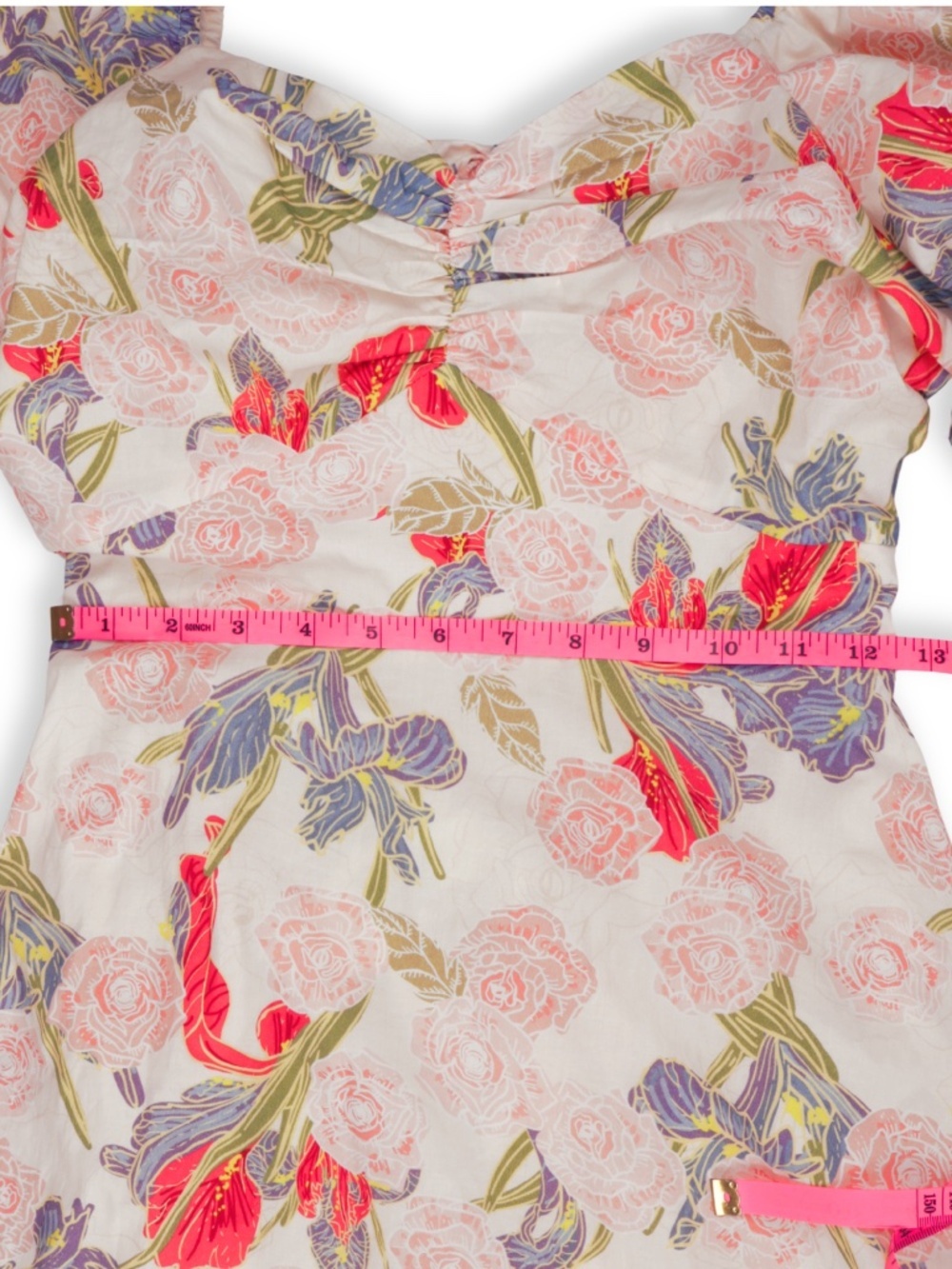 NWT English Factory Floral Maxi Dress Sweetheart Puff Sleeve Size S - Picture 4 of 10